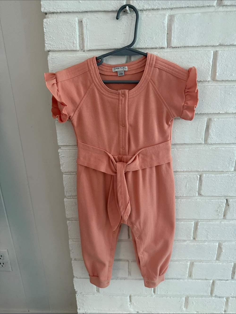 Habitual Peach Ruffle Sleeve One-Piece Bodysuit